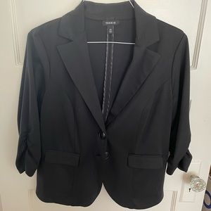 Torrid 3/4 sleeve ruched 2 button knit blazer